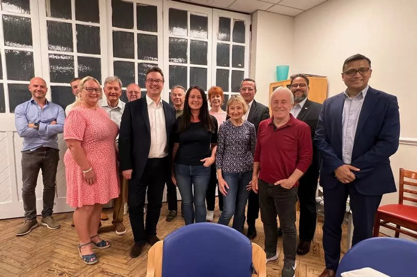 The M25 Resurfacing Action Group in May 2024 including Jamie Boast from Connect Plus, Francis Cluett from National Highways, Councillor Amanda Boote, Jonathan Lord, and local residents