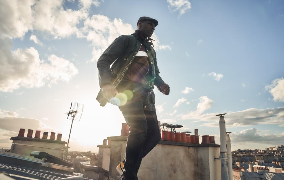 Diop hopping on the rooftops of Parisian apartment buildings, which was shot in the city's 18th arrondissement, in the north end of Paris.
