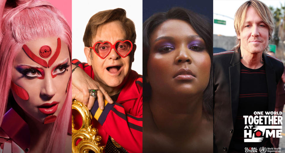 Lady Gaga, Elton John, Lizzo and Keith Urban will perform on the live-stream.