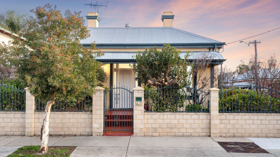 The exterior of the property for sale in Perth.