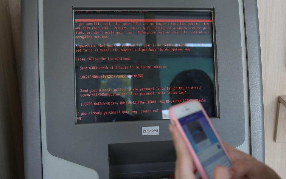 Peyra ransomware on a Ukrainian bank terminal  - Reuters 