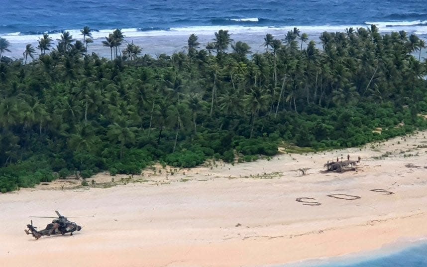 The three men were found safe and well - AP/AUSTRALIAN DEFENCE FORCE