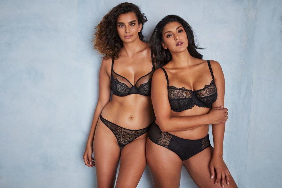 Lingerie model Amber Tolliver's new line, Liberté, specializes in sophisticated extended-size bras and panties.