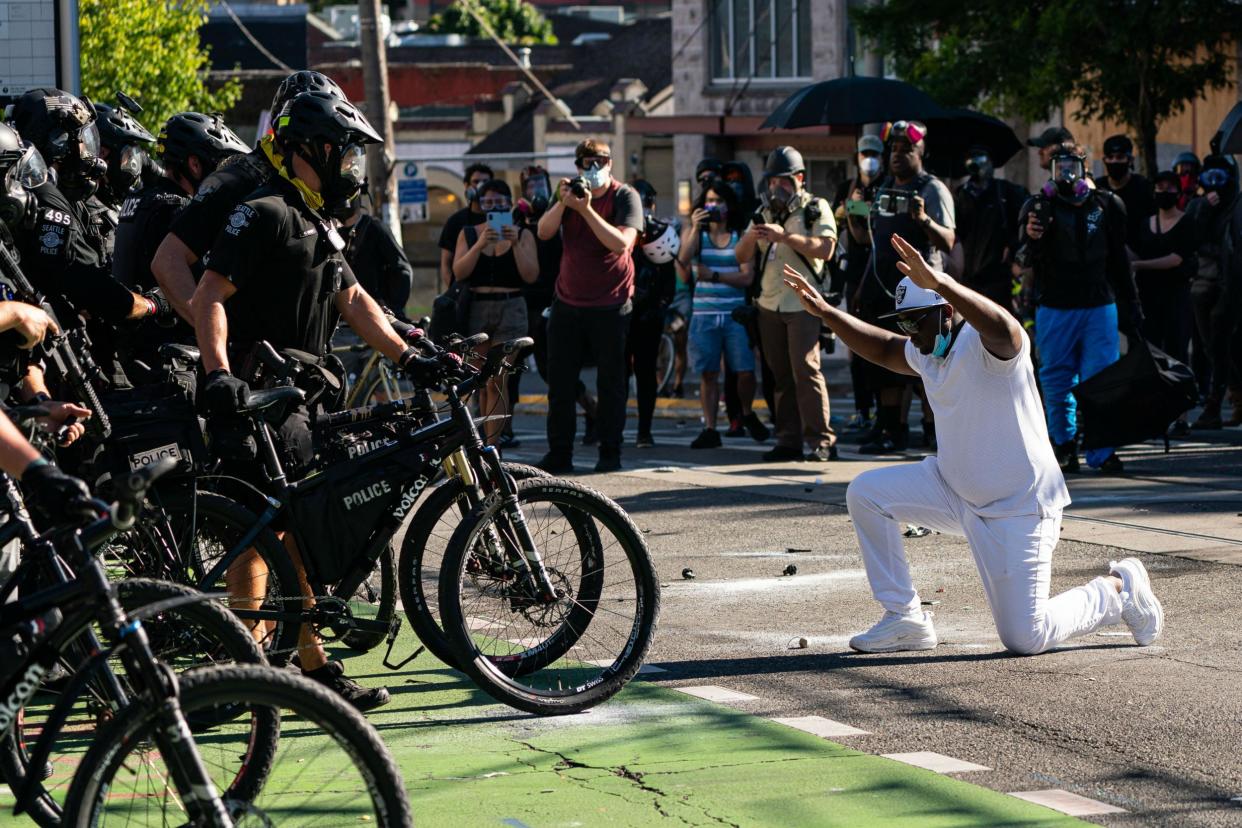 Seattle police arrested more than 40 people after declaring a 'riot': Getty