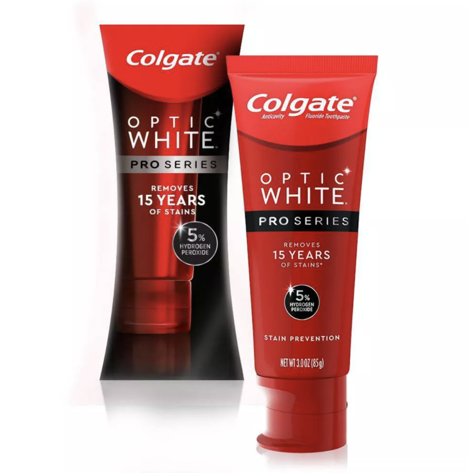 <p><a href="https://go.redirectingat.com?id=74968X1596630&url=https%3A%2F%2Fwww.walmart.com%2Fip%2FColgate-Optic-White-Pro-Series-Whitening-Toothpaste-with-5-Hydrogen-Peroxide-Stain-Prevention-3-Oz-Tube%2F180232222&sref=https%3A%2F%2Fwww.harpersbazaar.com%2Fbeauty%2Fhealth%2Fg42590950%2Fbest-whitening-toothpaste%2F" rel="nofollow noopener" target="_blank" data-ylk="slk:Shop Now;elm:context_link;itc:0;sec:content-canvas" class="link ">Shop Now</a></p><p>Optic White Pro Series Whitening Toothpaste </p><p>walmart.com</p><p>$9.96</p><span class="copyright">Walmart</span>