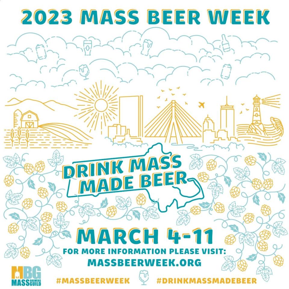 The 2023 Mass. Beer Week logo was designed by Westborough artist Shawnna Lyons-Dambeck.