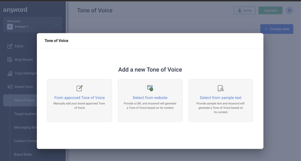 Anyword tone of voice example