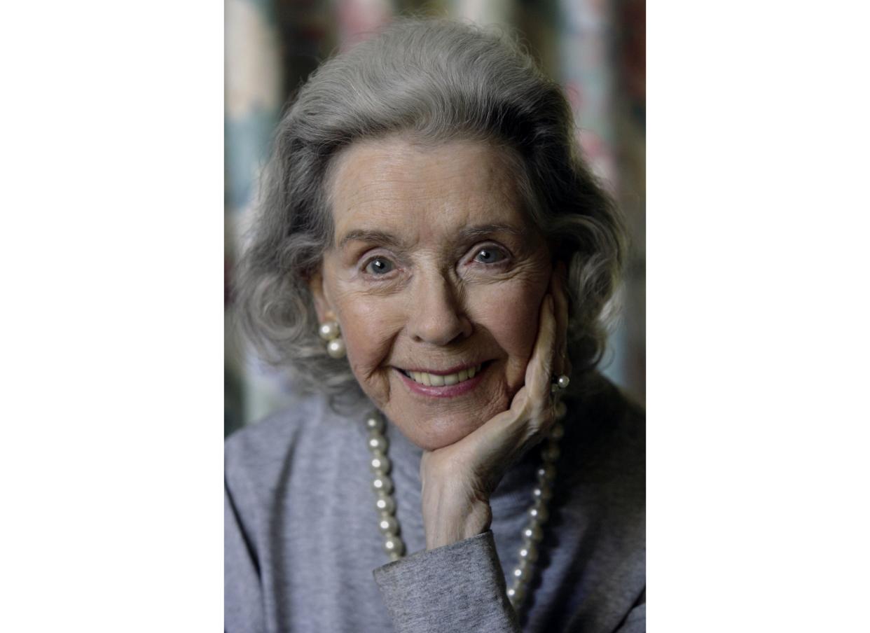 FILE - Actress Marsha Hunt, one of the last living stars of Hollywood’s Golden Age, poses for a portrait at her Los Angeles home on Sept. 14, 2007. A documentary of her life is airing on TCM on Dec. 11 along with seven of her films. (AP Photo/Nick Ut, File)