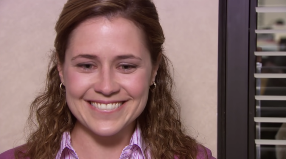 Crying and smiling Pam Beesly