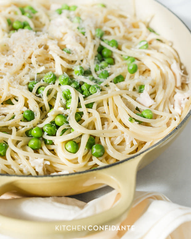 <strong>Get the <a href="http://kitchenconfidante.com/spaghetti-with-mascarpone-alfredo-sauce-and-sugar-snap-peas-recipe--" target="_blank">Spaghetti with Mascarpone Alfredo Sauce and Sugar Snap Peas recipe</a> from Kitchen Confidante</strong>