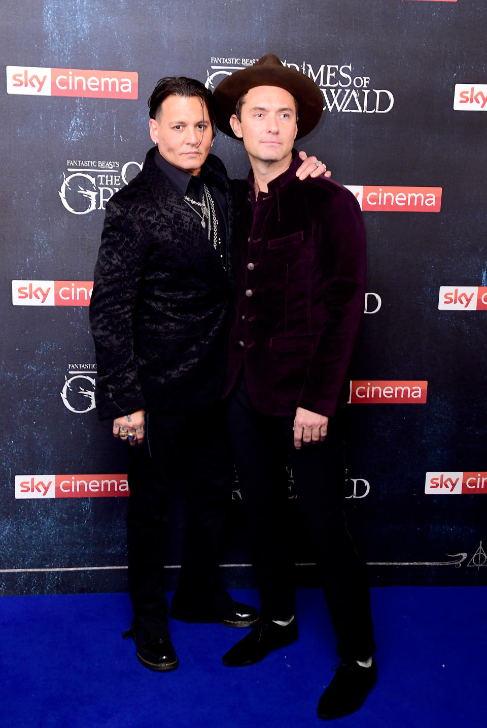 Johnny Depp (left) and Jude Law attending the Fantastic Beasts: The Crimes Of Grindelwald UK premiere (Ian West/PA)