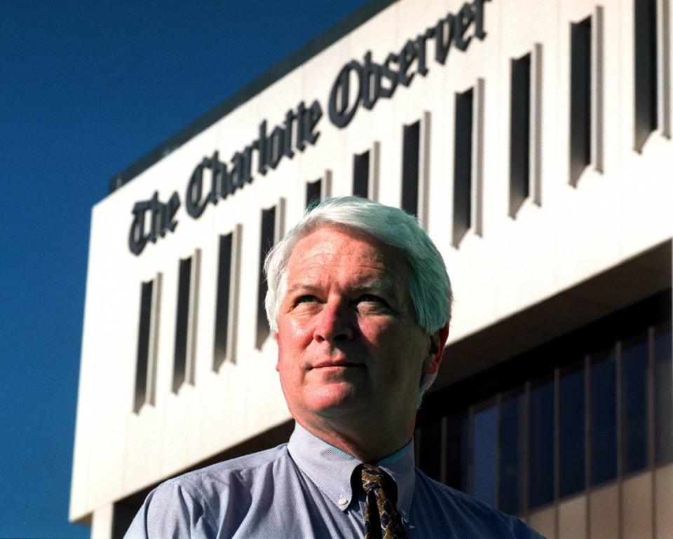 Rolfe Neill retired in 1997 after 22 years as publisher of The Charlotte Observer. This photo was taken on Dec. 16, 1997, two before he retired. GAYLE SHOMER