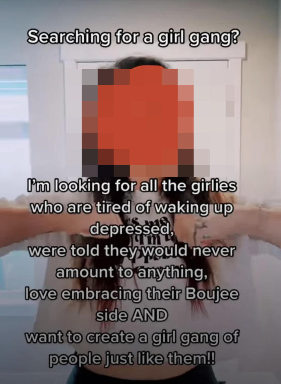 person looking for women who are tired of waking up depressed and ready to join a girl gang