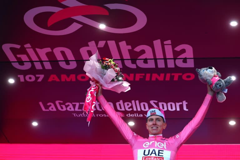 Tadej Pogacar claimed his first ever Giro d'Italia stage and the pink jersey for the overall lead on Sunday (Luca Bettini)