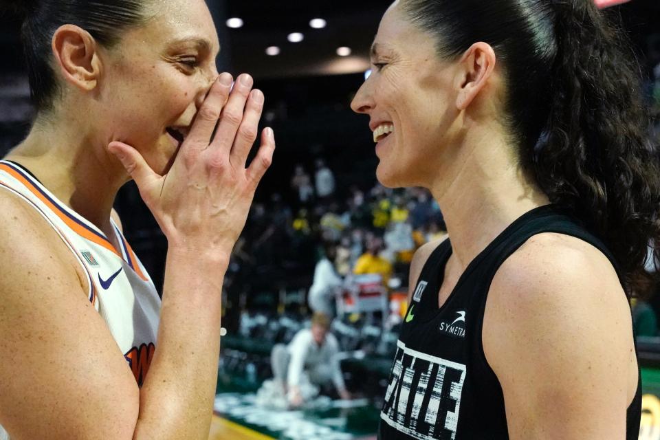 Diana Taurasi and Sue Bird (right).