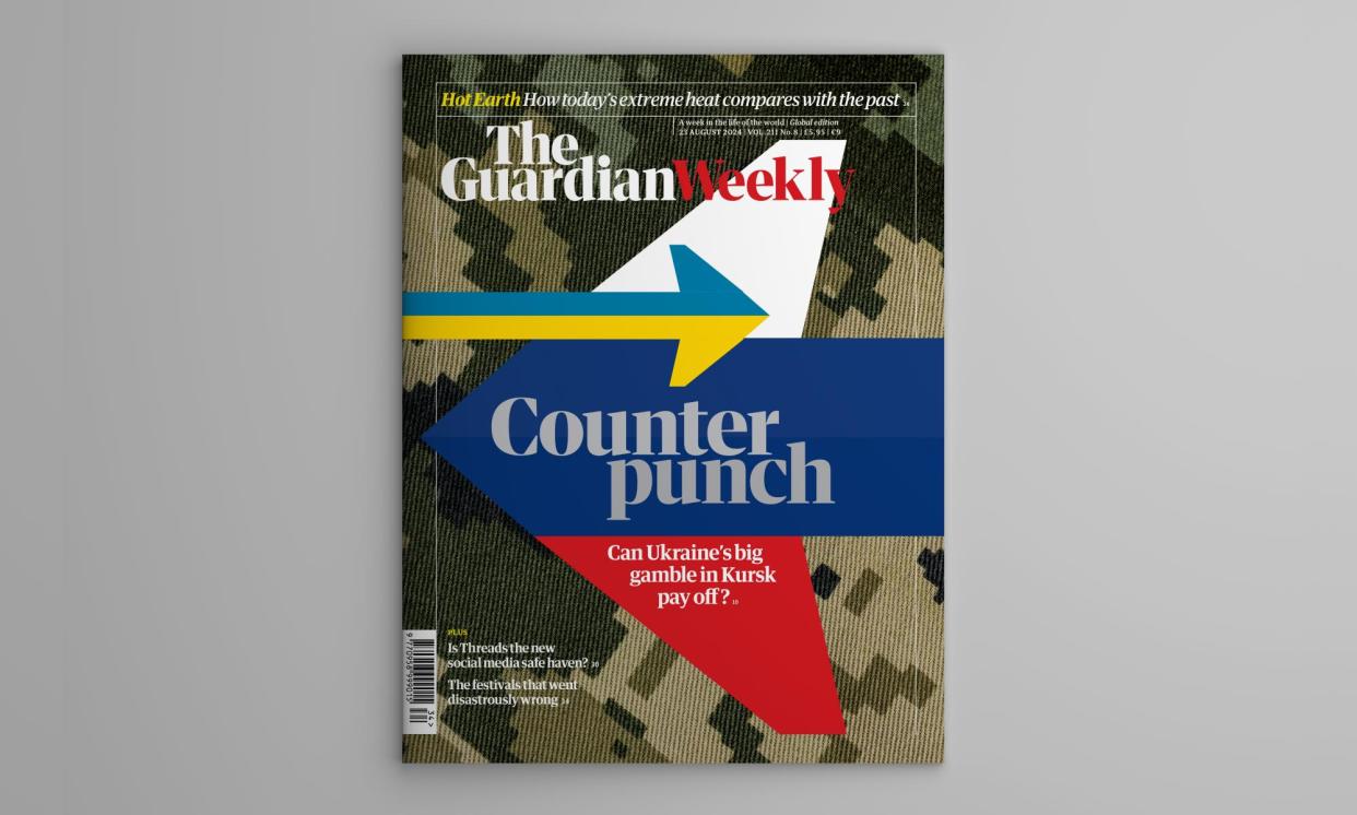 <span>The cover of the 23 August edition of the Guardian Weekly magazine.</span><span>Illustration: Guardian Design</span>