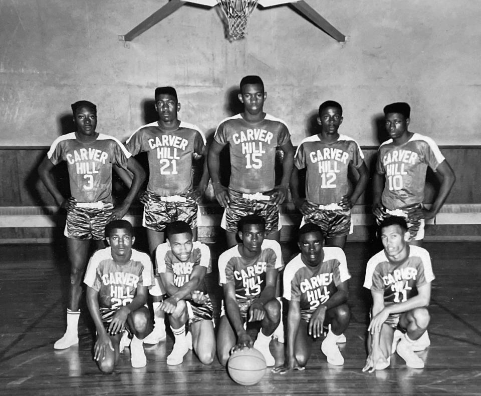 One of Carver-Hill High School's basketball teams is pictured in this photo on display at the Carver Hill Museum in Crestview.