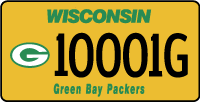 There are about 15,000 vehicles with a Green Bay Packers license plate.