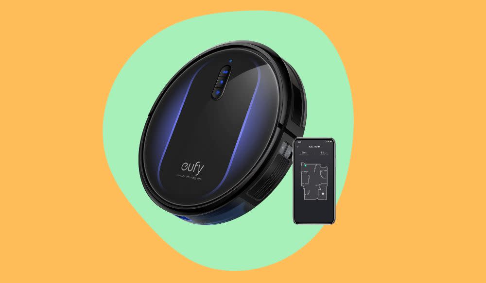 A Eufy vacuum and remote.