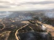 An aerial view shows the aftermath of bushfires in Bairnsdale