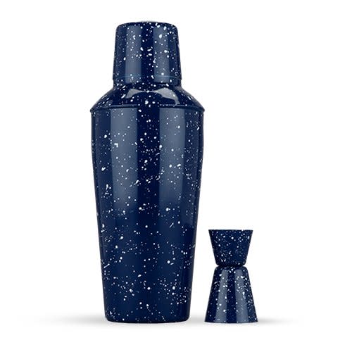 Foster & Rye Camping-Style Speckled Enamel Cobbler Cocktail Shaker & Double Jigger Set. (Photo: Amazon)