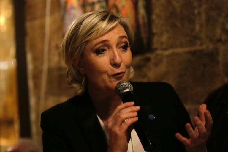 Head of the French far-right party Front national (FN) and presidential candidate Marine Le Pen, seen February 19, 2017, is running on an anti-immigration, Eurosceptic platform