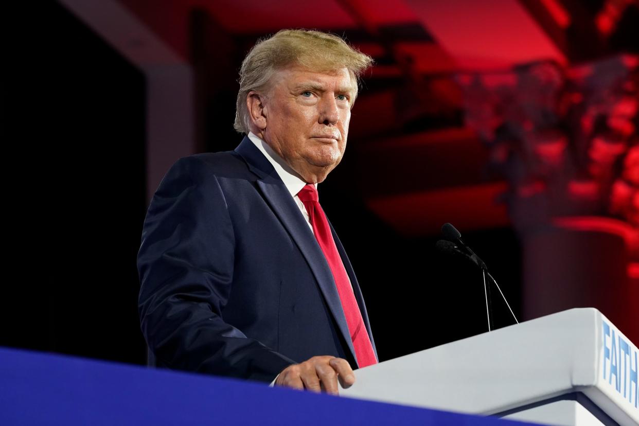 Former President Donald Trump speaks at the Road to Majority conference Friday, June 17, 2022, in Nashville, Tenn. 