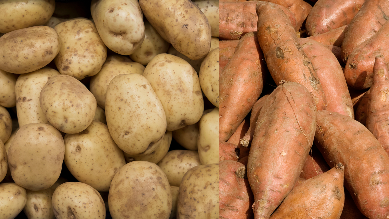 a pile of potatoes