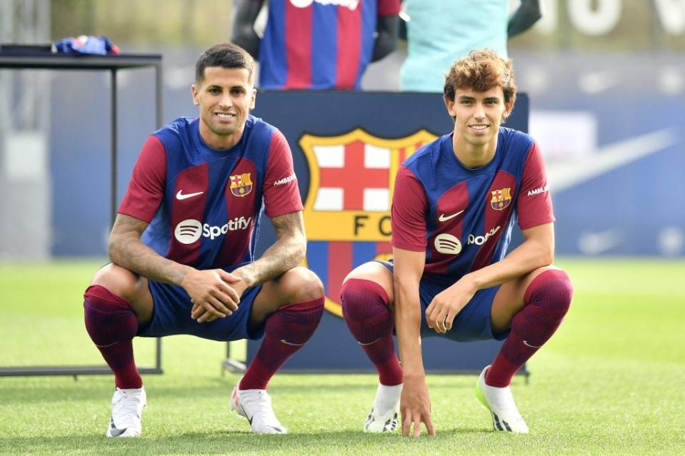 Barcelona want to continue with Joao Felix and Joao Cancelo.(Photo by PAU BARRENA/AFP via Getty Images)