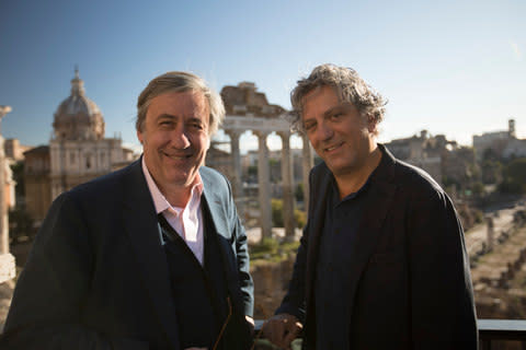 The chef Giorgio Locatelli (right) and co-presenter Andrew Graham-Dixon