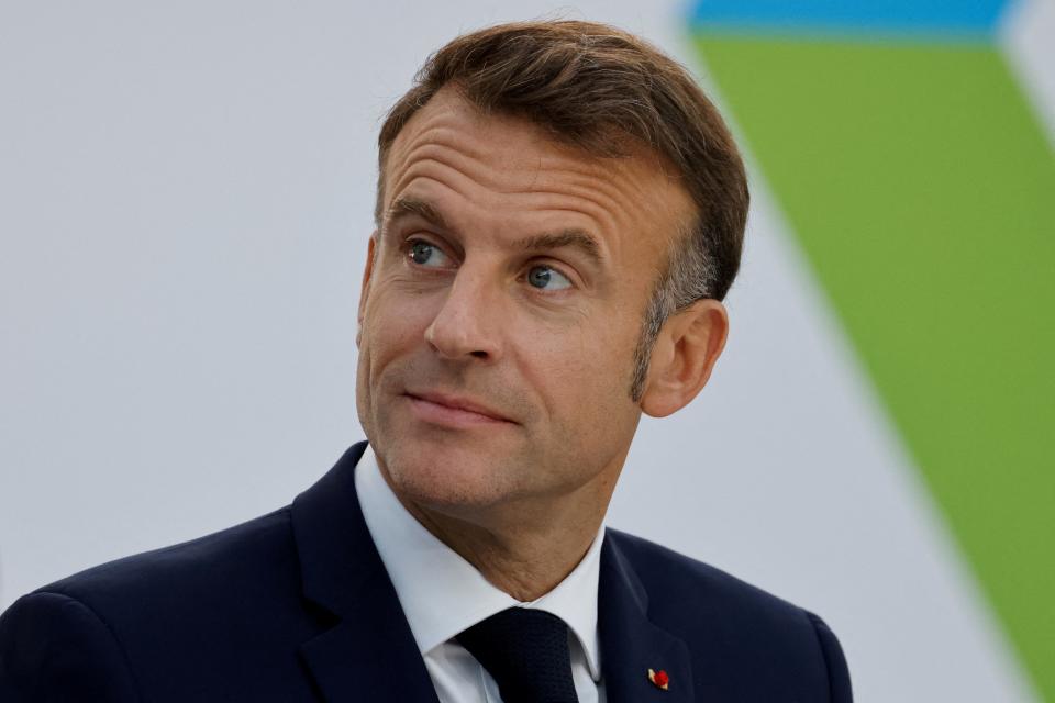 French President Emmanuel Macron attends the opening session of the 19th Summit of the Francophonie at the Grand Palais in Paris, France (via REUTERS)