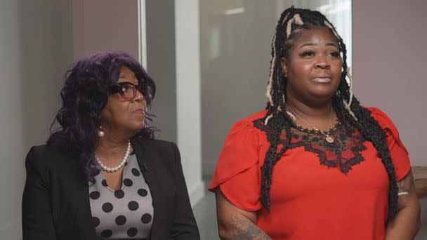 PHOTO: Former Georgia election workers Ruby Freeman, left, and her daughter Shaye Moss appear on the ABC News program Impact x Nightline, Nov. 3, 2022.  (ABC News)