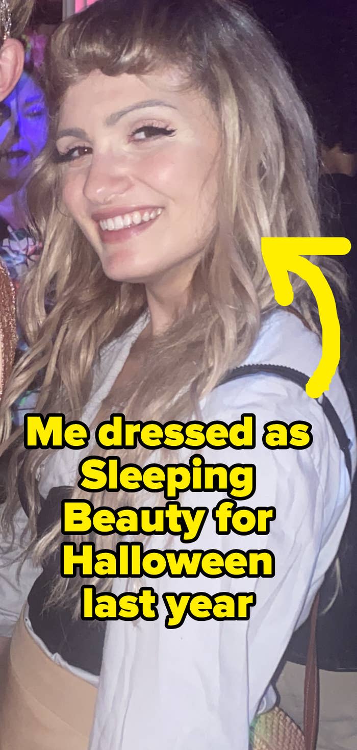 me dressed as sleeping beauty for Halloween last year