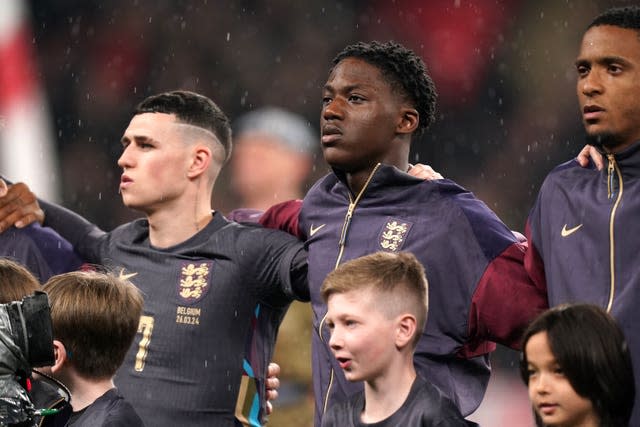 Kobbie Mainoo made his full England debut against Belgium 