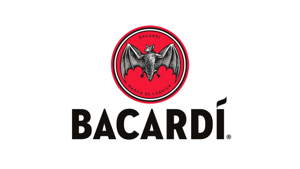 Bacardi logo featuring bat in red circle