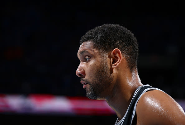 Tim Duncan looks off into the distance. (Nathaniel S. Butler/Getty Images)