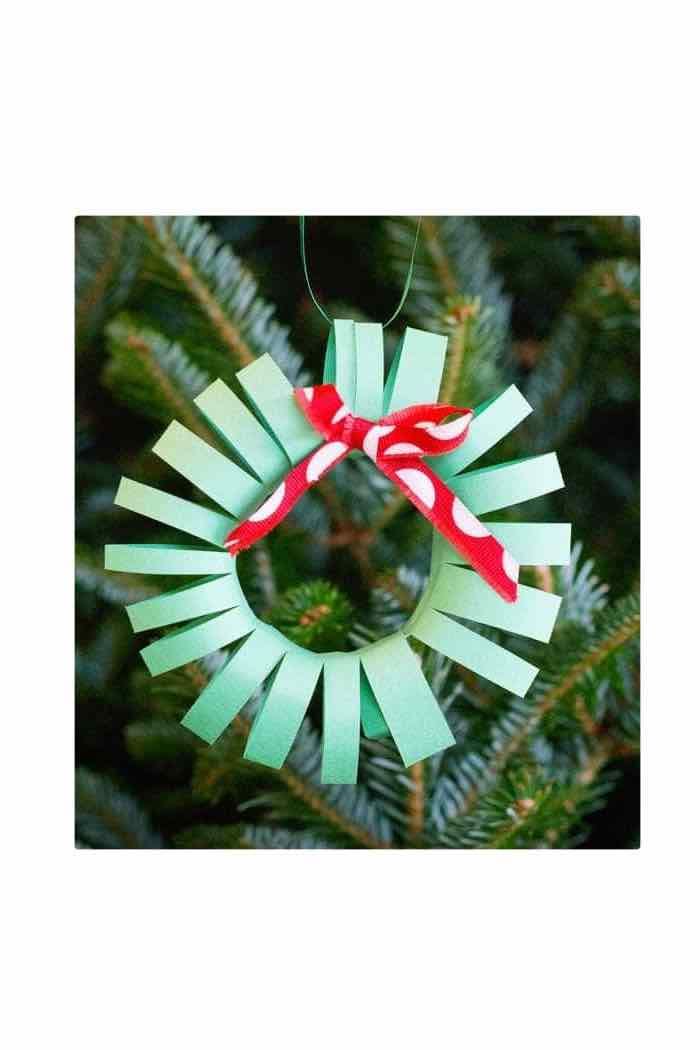 Construction Paper Wreath Ornament