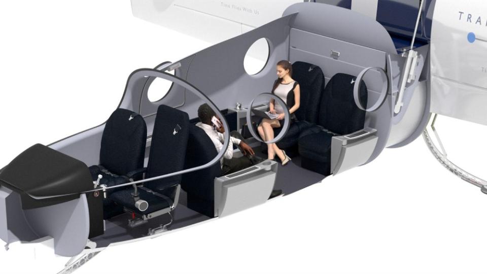 Transcend is designing a 6-seat interior for regional air transport for high-net-worth individuals and commercial use. - Credit: Courtesy Transcend Aero