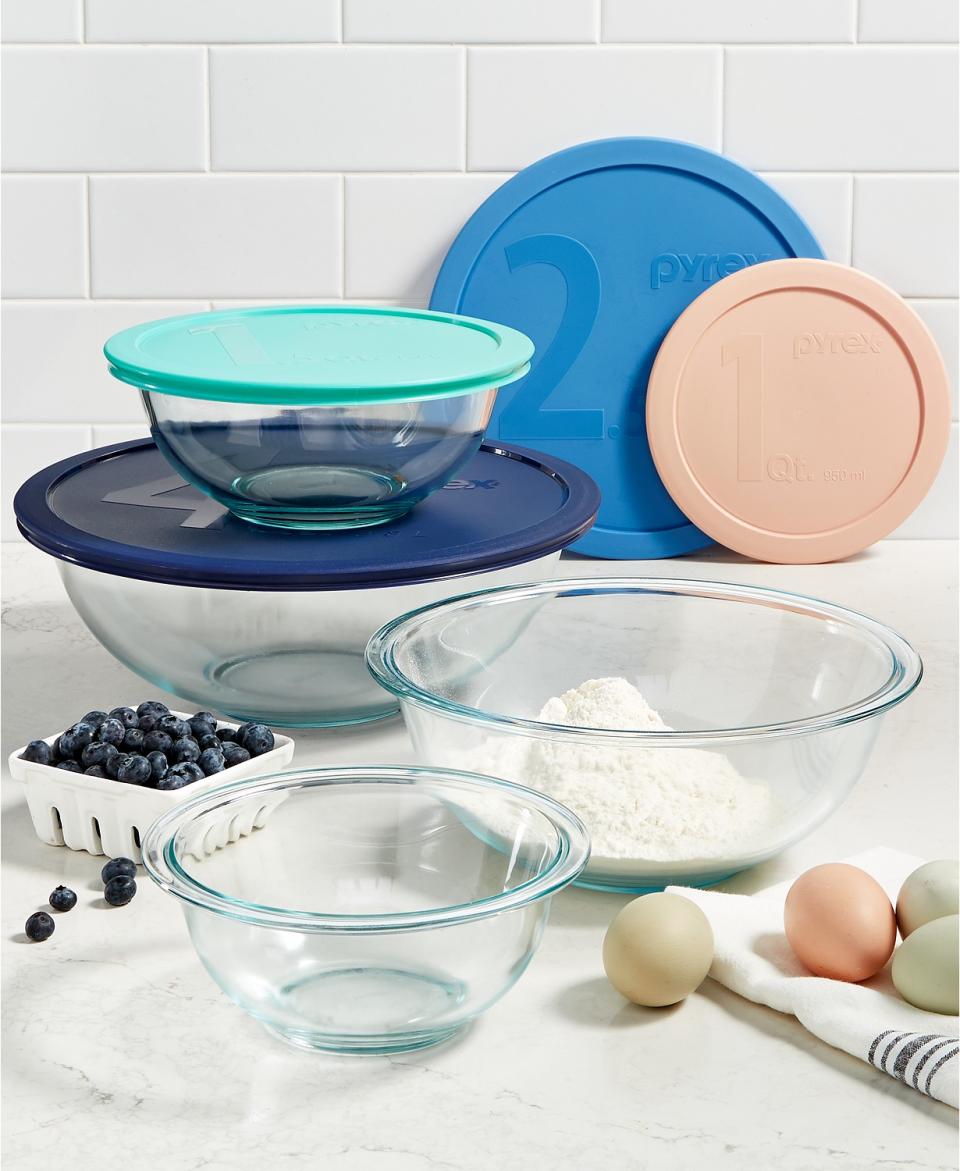 Pyrex 8-Pc. Mixing Bowl Set. (Photo: Macy’s)