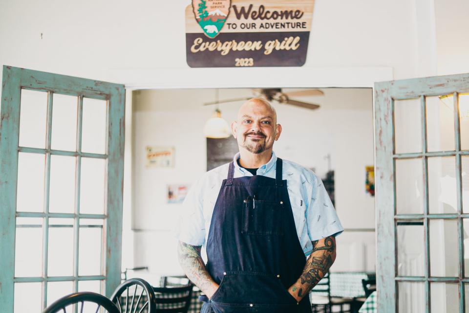 Owner and chef David Todd poses for a portrait in his new restaurant, Evergreen Grill, at 212 N. Evergreen St. in Memphis on Thursday, Feb. 29, 2024. The restaurant is located is the space that was formerly Café Society.