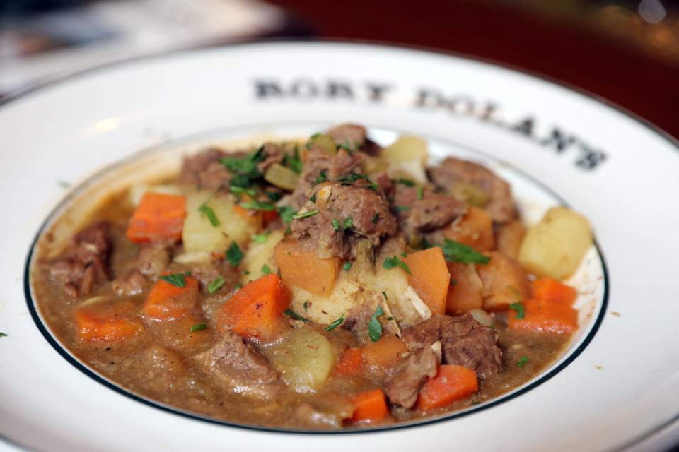 A bowl of delicious lamb stew.
