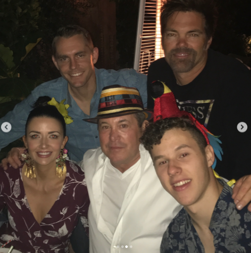 <p>Vergara did a great job creating a festive mood, which her guests clearly appreciated. Crazy hats — like the one her <em>Modern Family</em> co-star Nolan Gould is sporting in this pic — appeared to be the accessory of the evening. (Photo: Sofia Vergara via Instagram) </p>