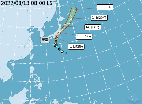 米雷颱風今登入日本。   圖：取自中央氣象局網站