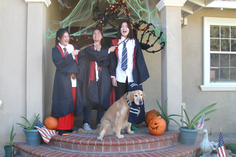 My 3 girls in their Harry Potter Robes