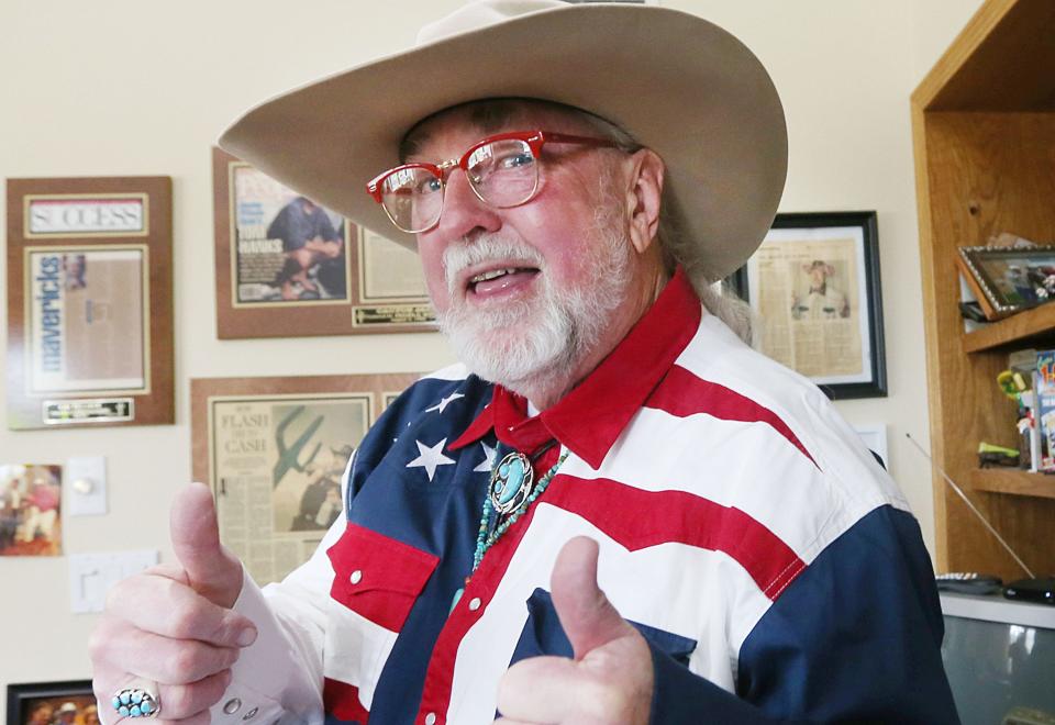 "Cactus Jack" Barringer poses during an interview on Thursday, March 21, 2024, in Ames, Iowa