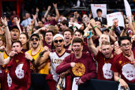 <p>A Loyola Ramblers fans cheer during the NCAA Men’s Final Four semifinal game against the Michigan Wolverines on March 31, 2018 in San Antonio, Texas. (Photo by Brett Wilhelm/NCAA Photos via Getty Images) </p>