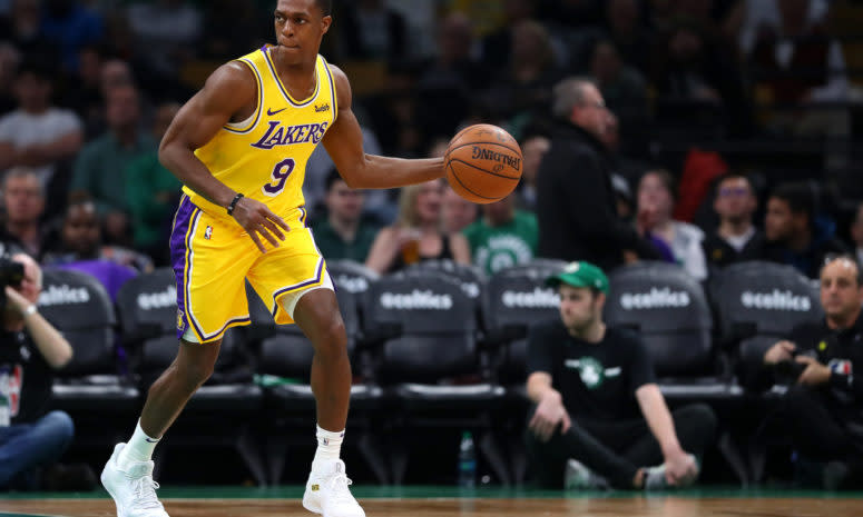 Rajon Rondo playing for the Lakers.