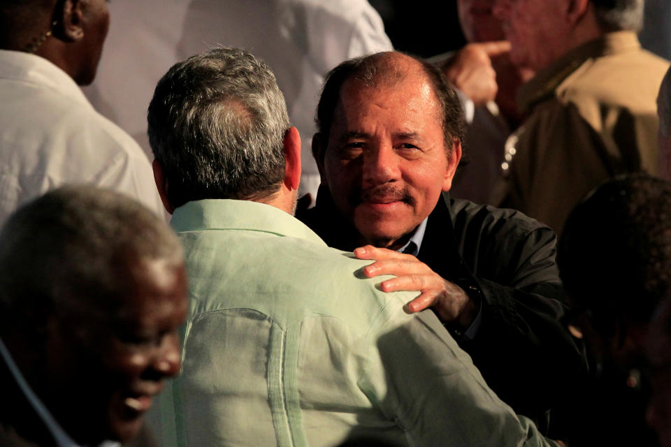 Nicaragua's President Daniel Ortega reacts during the closing ceremony of the 17th Bolivarian Alliance for the Peoples of Our America-Peoples Trade Agreement (ALBA-TCP) Summit in Havana, Cuba, December 14, 2019. Jorge Luis Banos/Pool via REUTERS