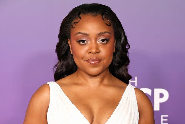 <p>Kayla Oaddams/FilmMagic</p> Quinta Brunson attends the 55th NAACP Image Awards at Shrine Auditorium and Expo Hall on March 16, 2024 in Los Angeles, California