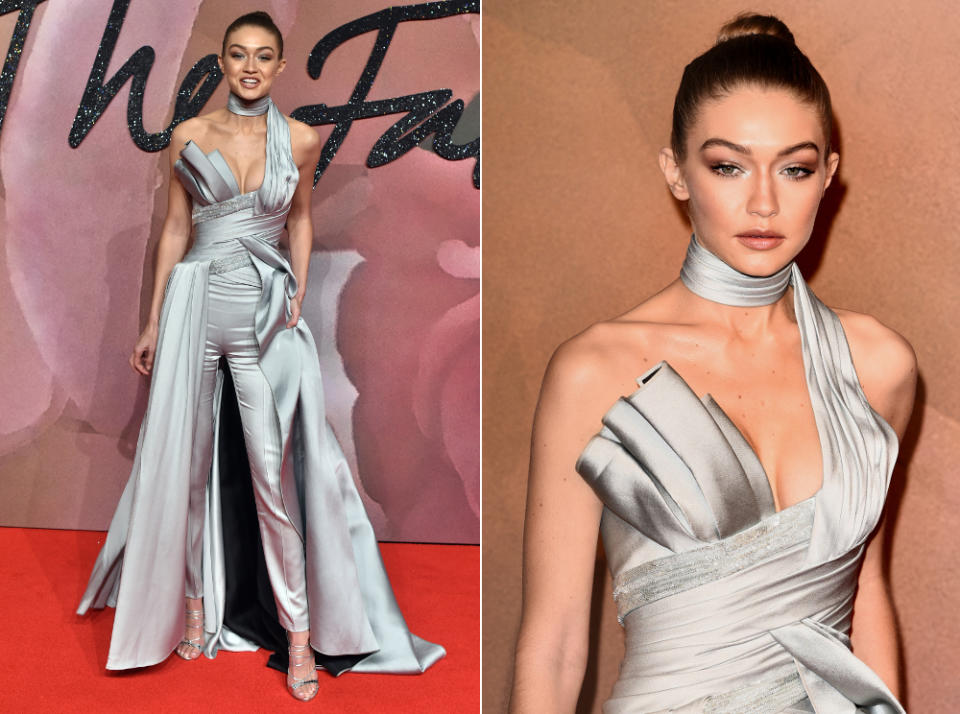 <p>… in Atelier Versace auf den Londoner Fashion Awards. So sieht das aus, wenn Mode zum Kunstwerk wird. (Bilder: WENN) </p>